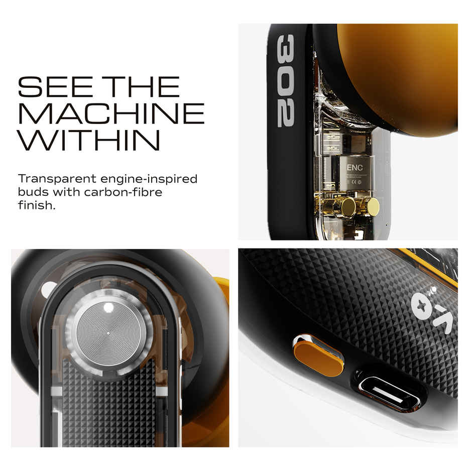 GOBOULT Formerly Boult Mustang Sprint | Turbo Yellow | 30dB ANC | 60H Playtime | 13mm Bass Drivers