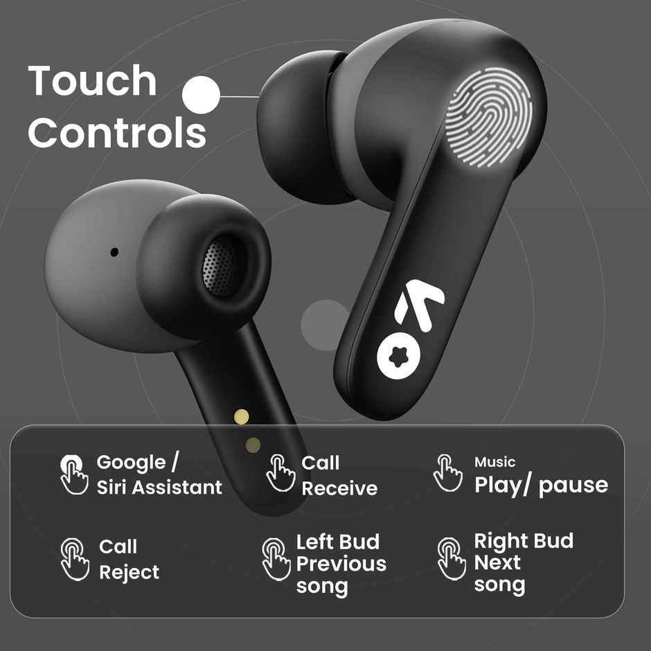 GOBOULT Y1 with Zen ENC Mic, 50H Battery, Fast Charging, Pro+ Calling |Black, TWS