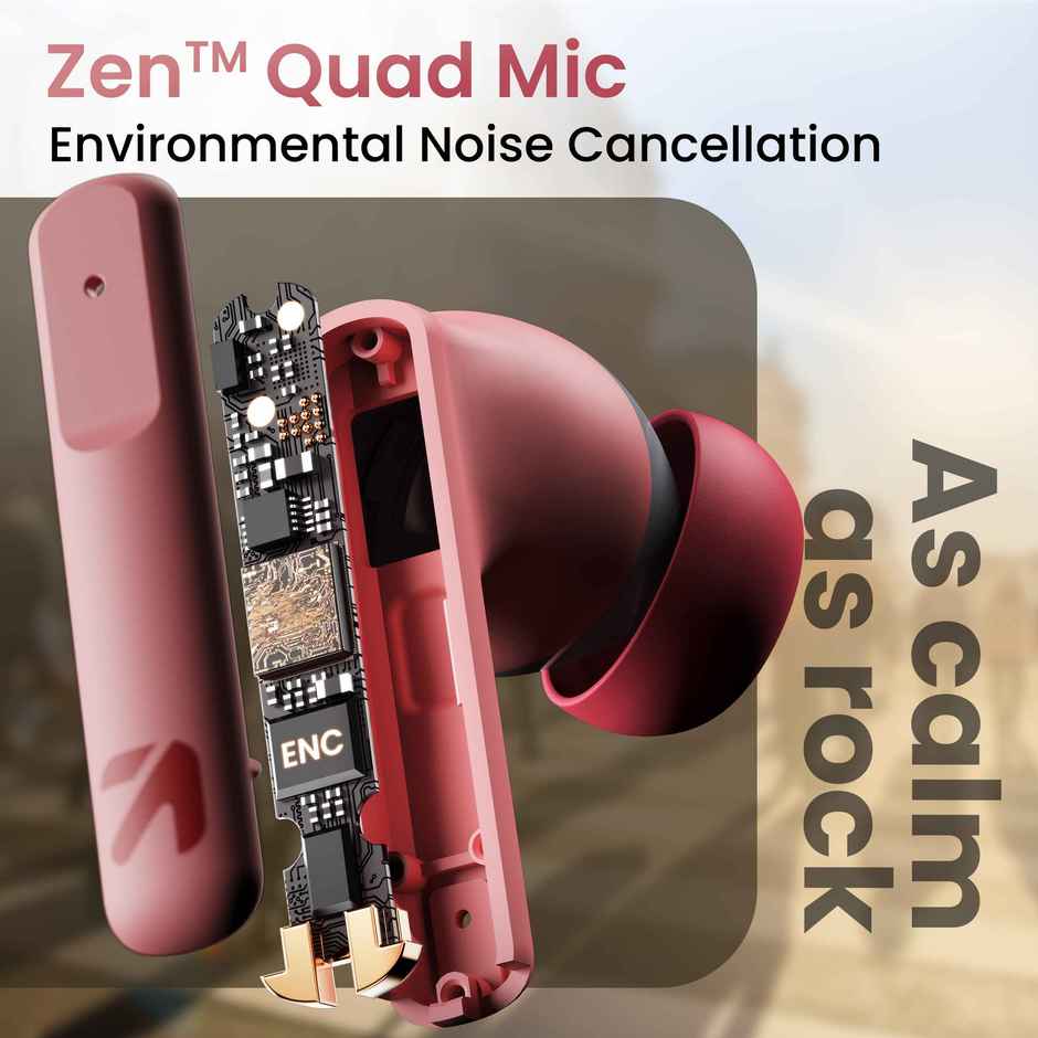 GOBOULT Octave | 60Hr Battery | Quad Mic Enc | 50Ms Ultra Low Latency|5.3 BT|Pink