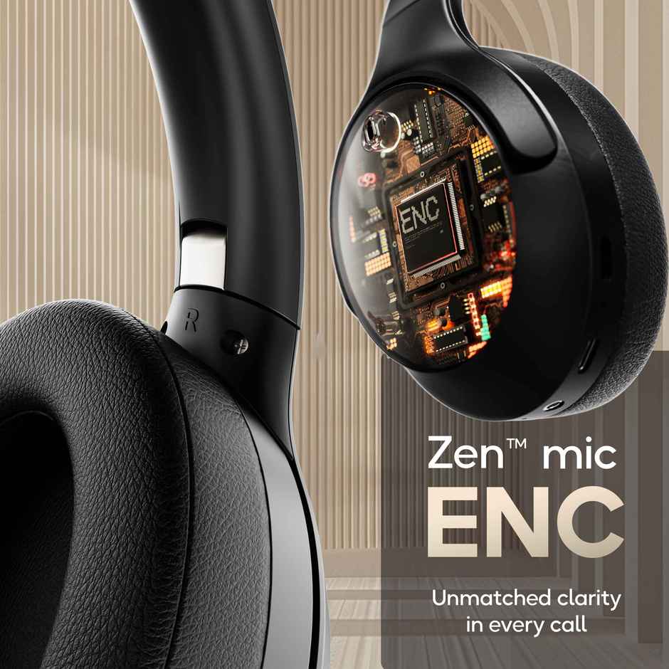 GOBOULT (Formerly Boult) Q | 70H Battery | Enc Mic | 40mm Boosted Drivers | 4 EQ Mode | Black