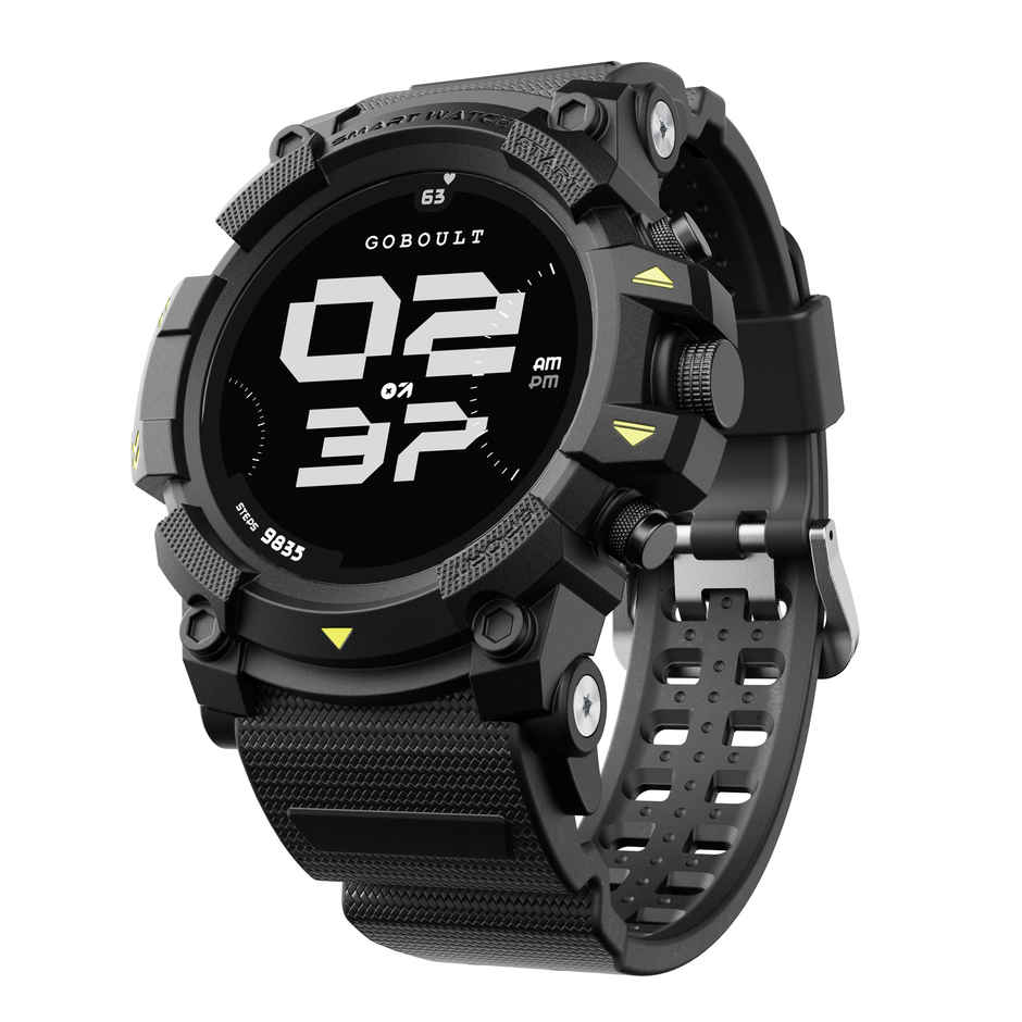 GOBOULT Thrux 1.39 Inch HD | GPS Tracker | BT Calling |Smartwatch | Black