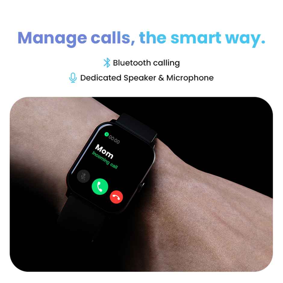 GOBOULT Drift Bt Calling 1.69" Hd Display, Ip67 Smartwatch|Black