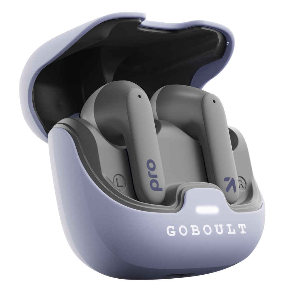 GOBOULT Z40 Pro TWS Earbuds with 100H Playtime, Quad Mic ENC, 45ms Low Latency Gaming, Premium Rubber Grip Case, 13mm Bass Drivers, Made in India - Lavender