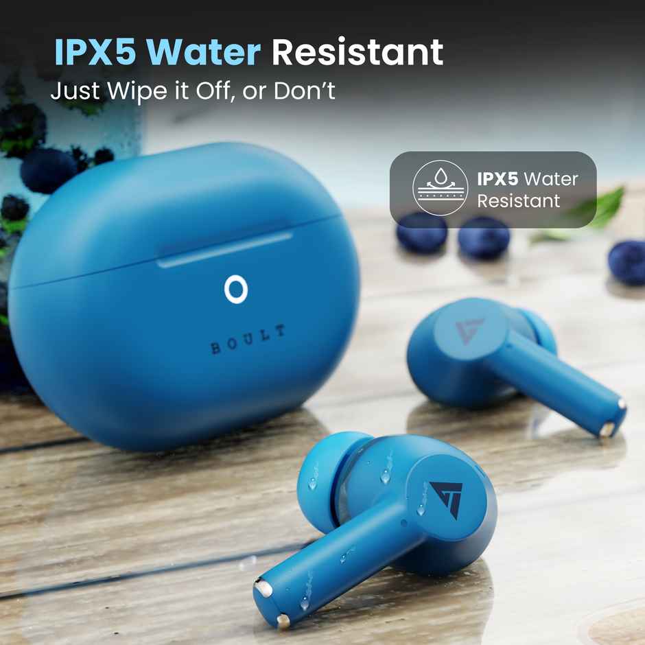 GOBOULT K45 Quad Mic ENC | 48H Battery | Low Latency Gaming | 5.3v Bluetooth | Denim Blue