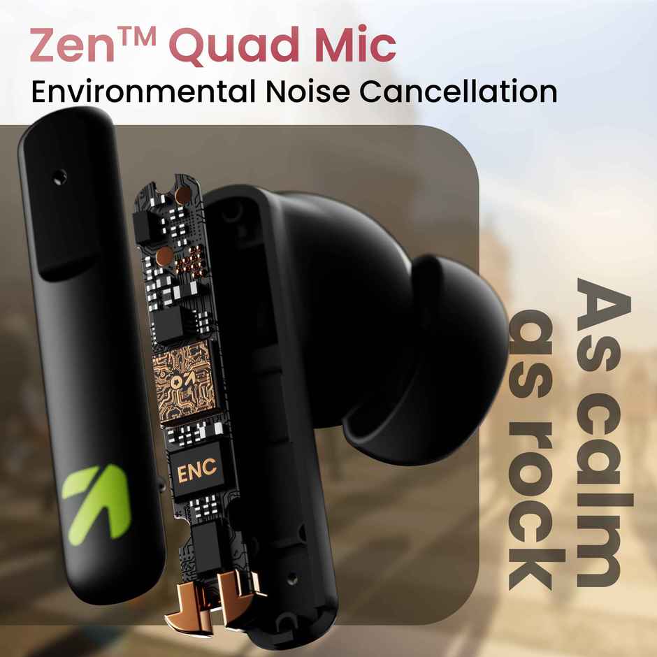 GOBOULT Octave Z60 in Ear TWS Earbuds with 60H Playtime, 4 Mics ENC Clear Calling, 50ms Low Latency Gaming, 13mm Bass Driver, Type-C Fast Charging, IPX5 ear buds TWS Bluetooth 5.3 - Raven Black