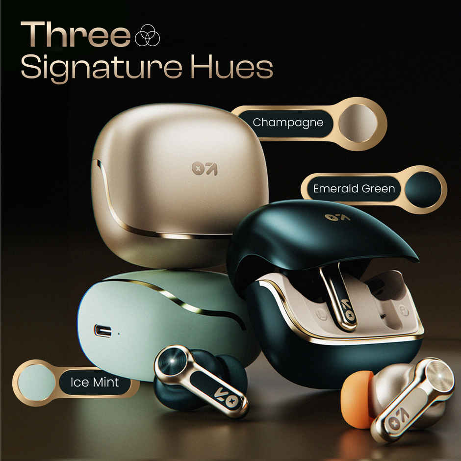 GOBOULT Raven Raven TWS Earbuds with 70H Playtime,Quad Mic ENC,50ms Ultra Low Latency | Champagne