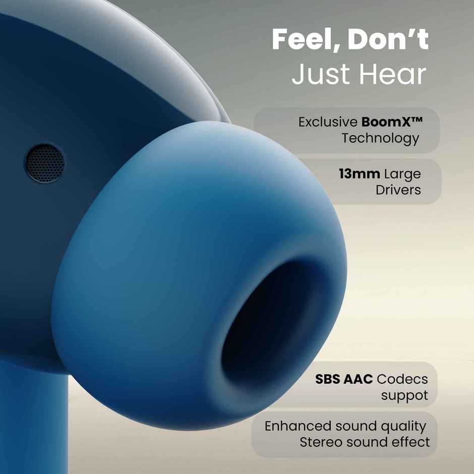 GOBOULT W40 TWS Earbuds with 4 Mic ENC, 48Hrs Battery, Low Latency Gaming, 5.3v Bluetooth - Denim Blue