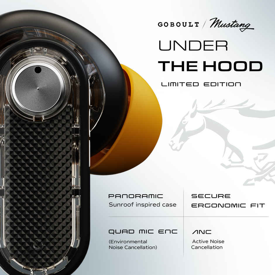 GOBOULT Formerly Boult Mustang Sprint | Turbo Yellow | 30dB ANC | 60H Playtime | 13mm Bass Drivers
