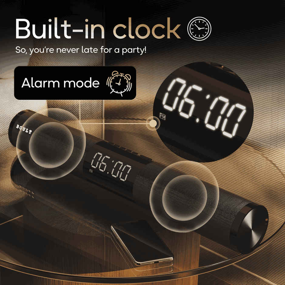 GOBOULT (Formerly Boult) Bassbox X30 | Dual Dynamic Drivers | 30W Soundbar | Stereo Ch | Pure Black