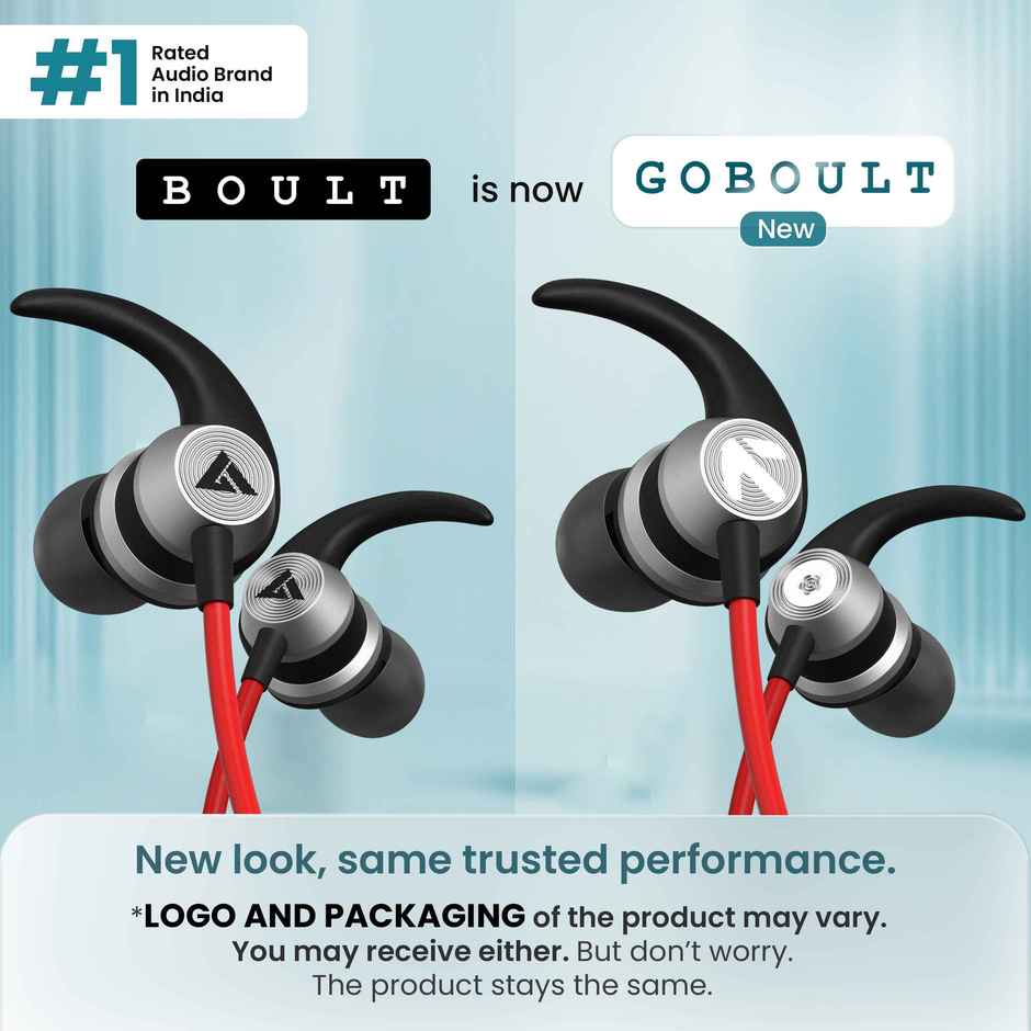 GOBOULT (Formerly Boult) BassBuds X1 In-Ear Wired Earphones with 10mm Extra Bass Driver | Red