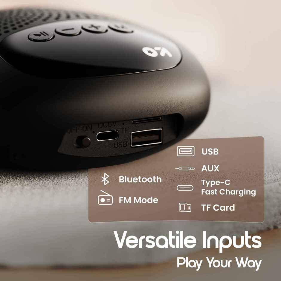 GOBOULT (Formerly Boult) Bassbox Q5 Upto 18H Battery | 5W Bluetooth Home Speaker | Black