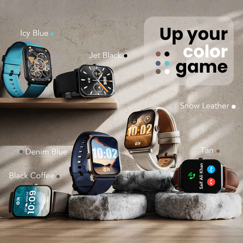 GOBOULT Dive+ Bluetooth Calling|1.85 Inch HD|500Nits|150+ Watchfaces|Black Coffee