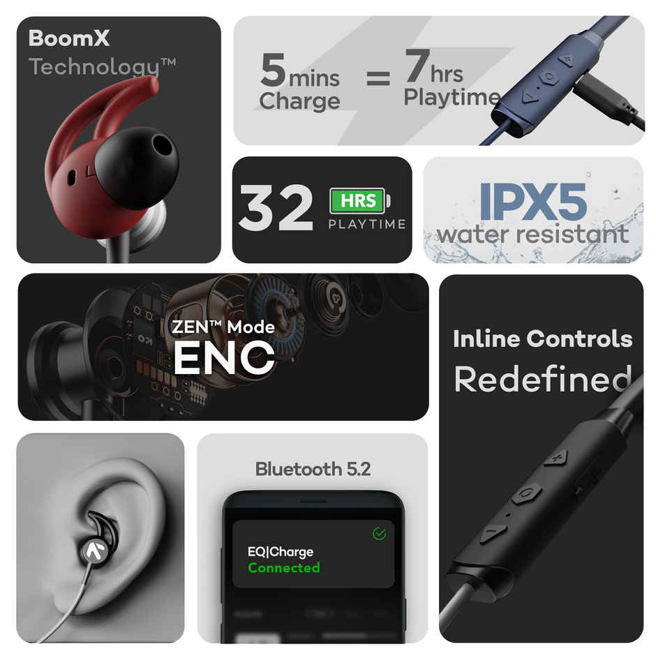 GOBOULT ProBass EQCharge with ZEN Mode ENC, 32hrs Playtime |Black