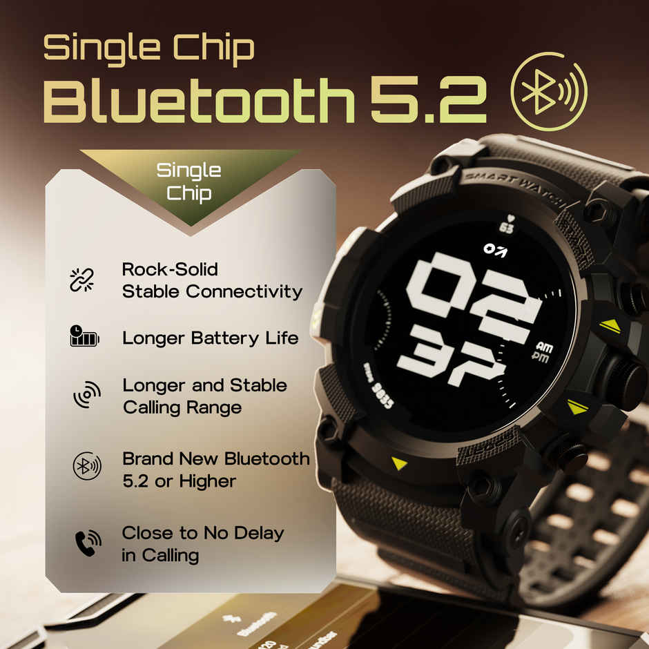 GOBOULT Thrux 1.39 Inch HD | GPS Tracker | BT Calling |Smartwatch | Black