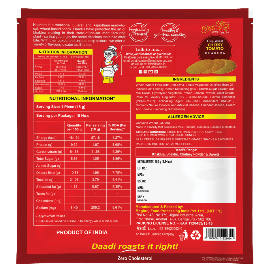 Daadi's Cheesy Tomato Khakhra