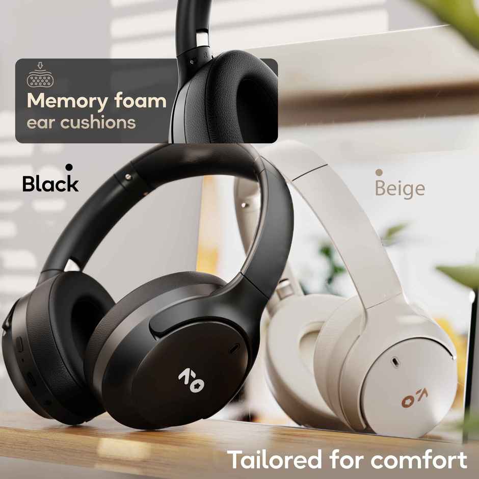 GOBOULT Q | 70Hrs Battery | Enc Mic | 40Mm Boosted Drivers | 4 Eq Modes| Beige