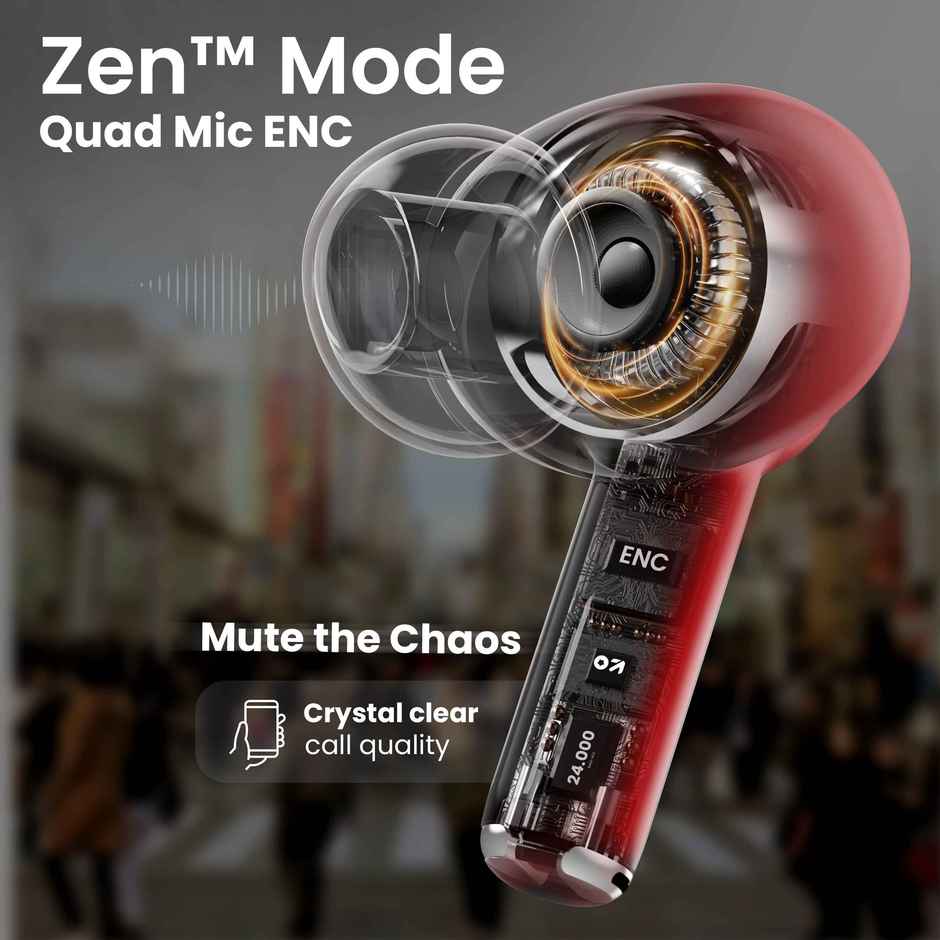 GOBOULT W40 with Quad Mic ENC, 48H Battery Life, Low Latency Gaming, Made in India, 5.3v Bluetooth