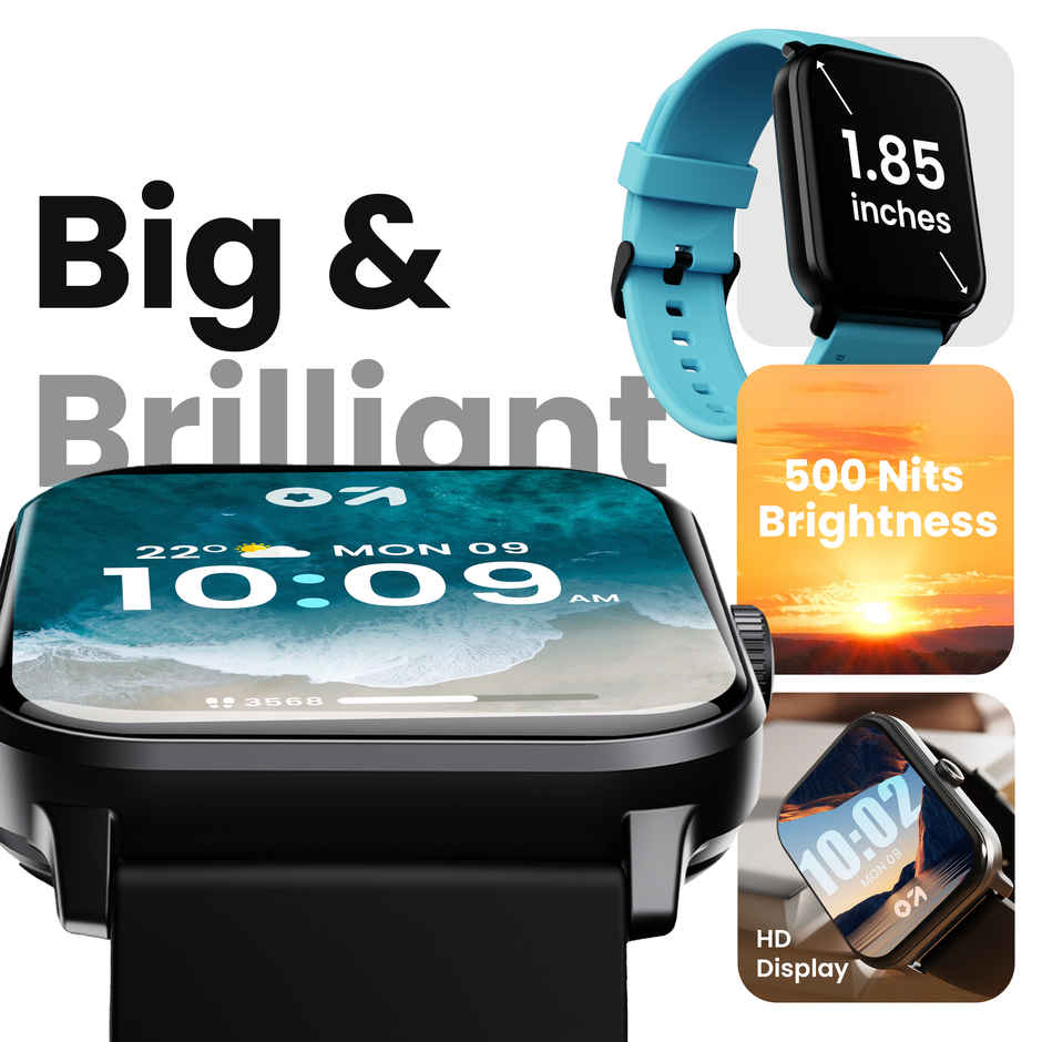 GOBOULT Dive+ Bluetooth Calling Smartwatch | 1.85 Inch HD | 500Nits | 150+ Watchfaces | Jet Black