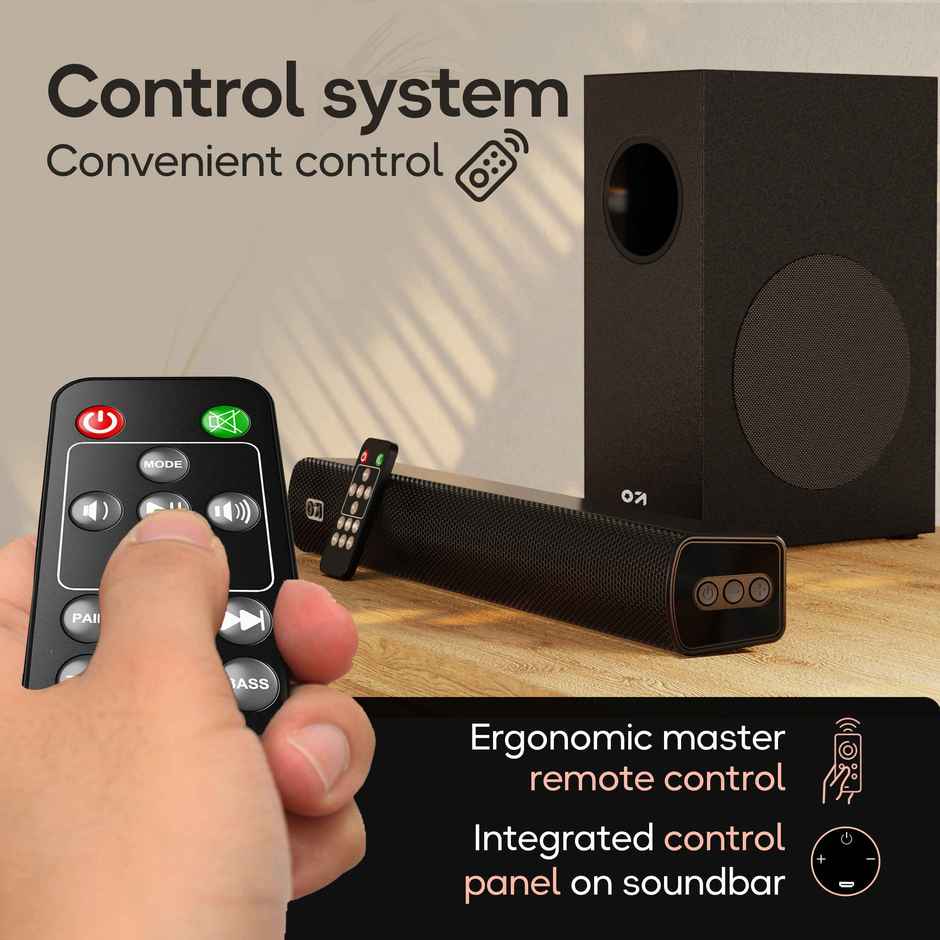 GOBOULT (Formerly Boult) Bassbox X60 with Subwoofer | 2.1 Channel | 3 EQ Modes | Jet Black