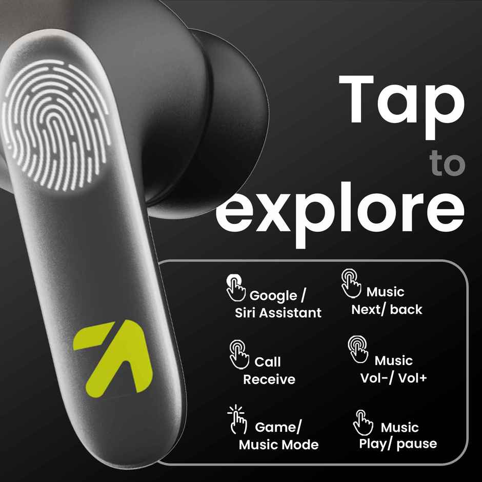 GOBOULT (Formerly Boult) K60 Zen Quad Mic ENC | 60H Battery | Fast Charging | Jet Black