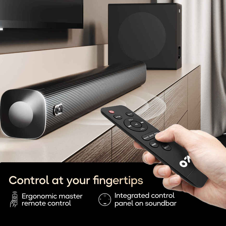 GOBOULT Bassbox X120 with Subwoofer | 2.1 Channel|120W Bluetooth Soundbar | Black