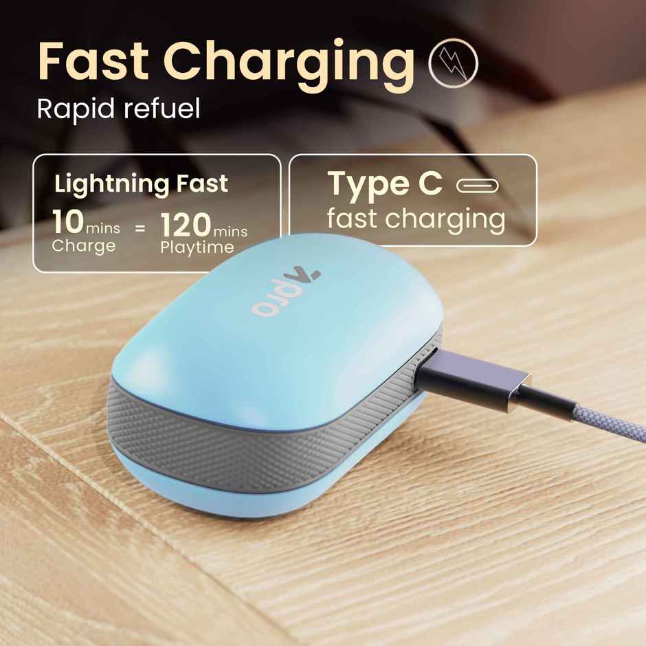 GOBOULT (Formerly Boult) K60 Zen Quad Mic ENC | 60H Battery | Fast Charging | Powder Blue