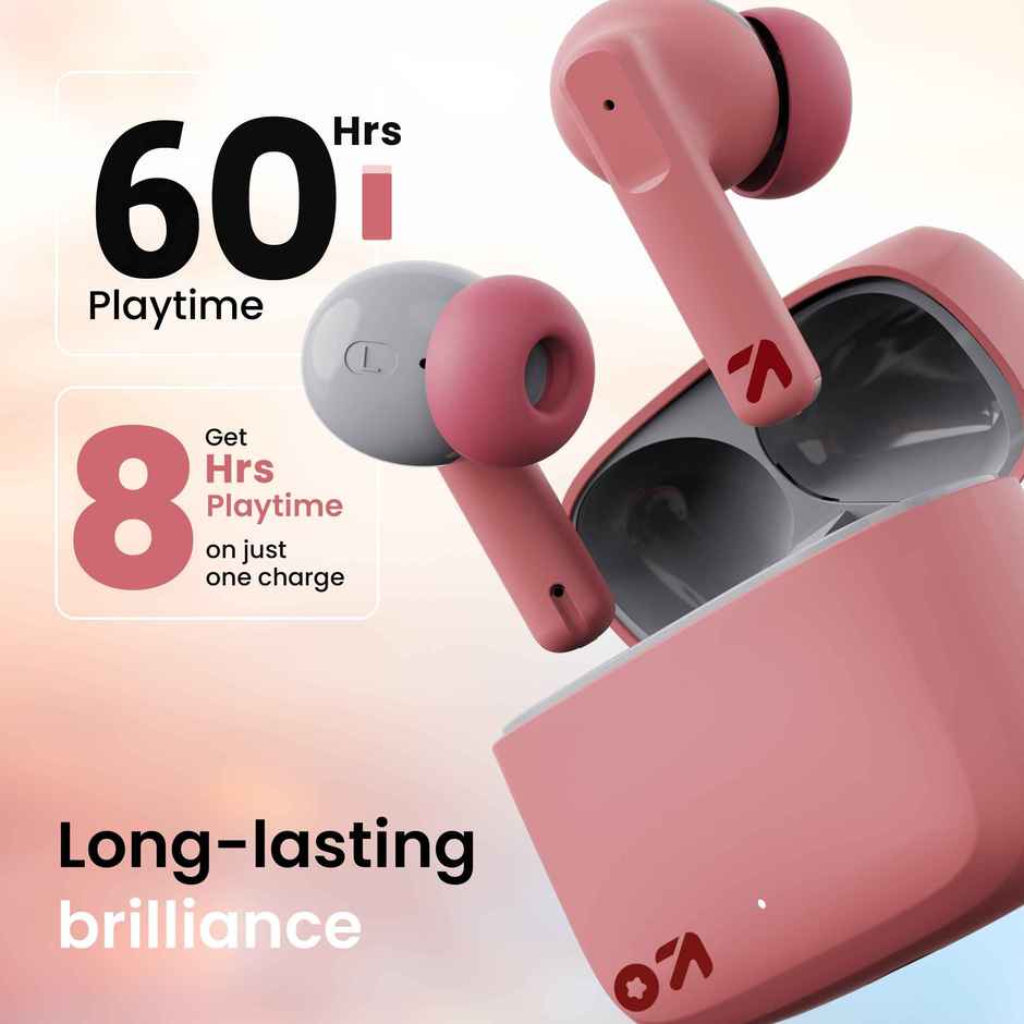 GOBOULT Octave | 60Hr Battery | Quad Mic Enc | 50Ms Ultra Low Latency|5.3 BT|Pink