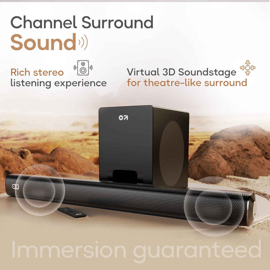 GOBOULT Bassbox X120 with Subwoofer | 2.1 Channel|120W Bluetooth Soundbar | Black