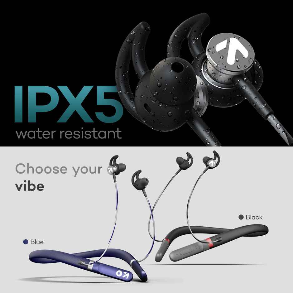 GOBOULT Fcharge Iin Ear Bluetooth Neckband with 40Hrs Playtime, ENC, Fast Charging, Fast Pairing Bluetooth - Black