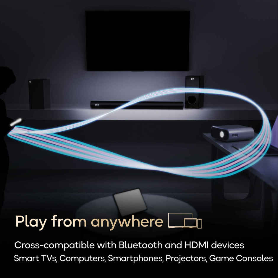 GOBOULT Bassbox X180 | Dsp 2.1 Channel | 3 Eq Modes | 180W Soundbar | Black