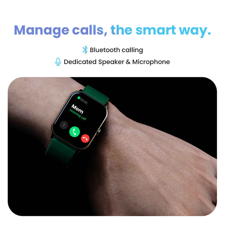 GOBOULT Drift Bt Calling 1.69" Hd Display, 140+ Watchfaces, Ip67 Smartwatch|Green