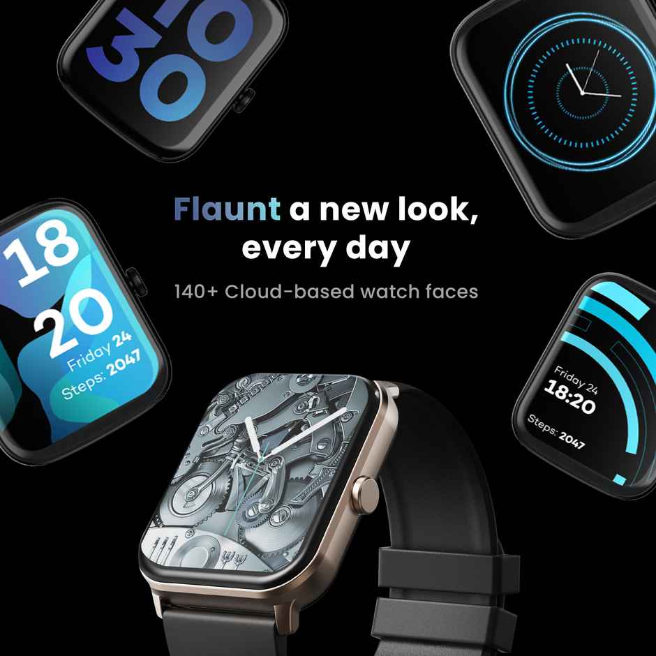 GOBOULT Drift Bt Calling 1.69" Hd , Health Monitoring Smartwatch |Sand Black