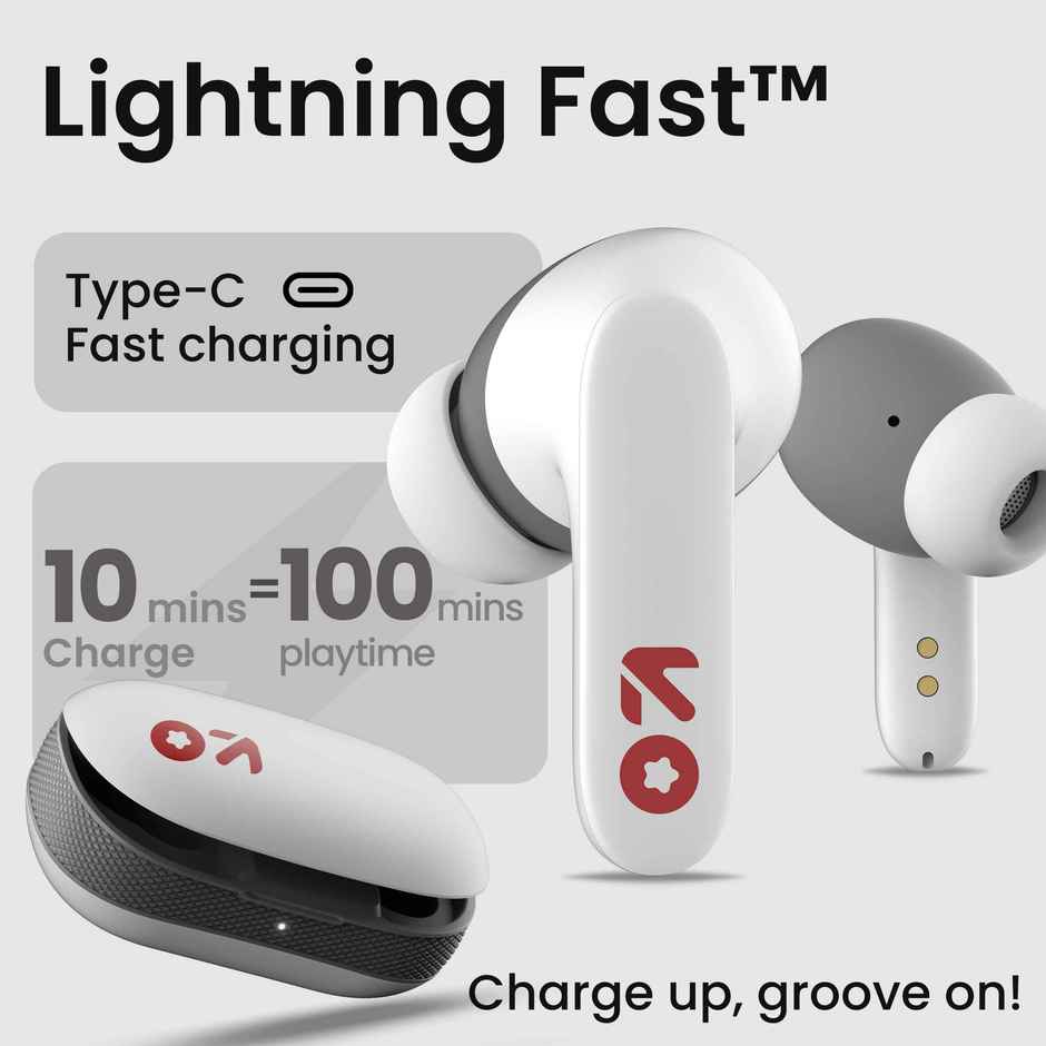 GOBOULT (Formerly Boult) Y1 with Zen ENC Mic, 50H Battery, Pro+ Calling | True Wireless | White