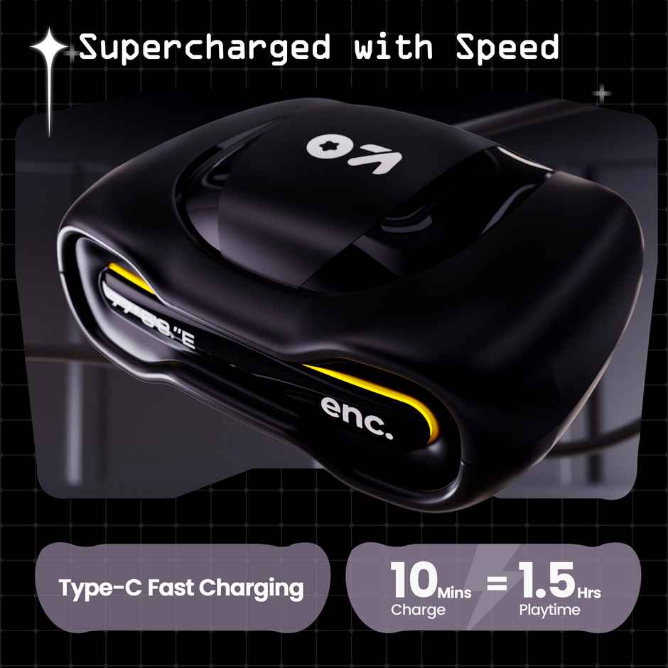 GOBOULT Astra with Quad Mic ENC, 48Hrs Battery, |Black Gloss, True Wireless