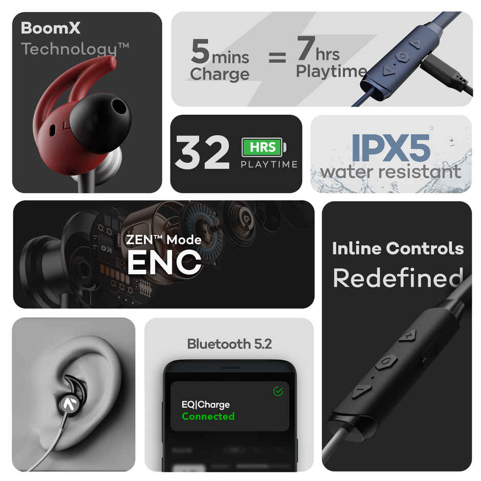 GOBOULT ProBass EQCharge with ZEN Mode ENC, 32hrs Playtime (Black)