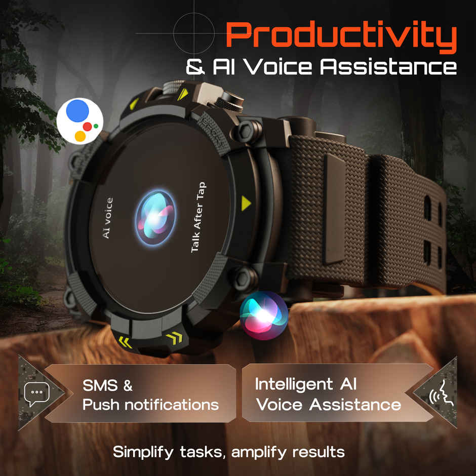 GOBOULT Thrux 1.39 Inch HD | GPS Tracker | BT Calling |Smartwatch | Black