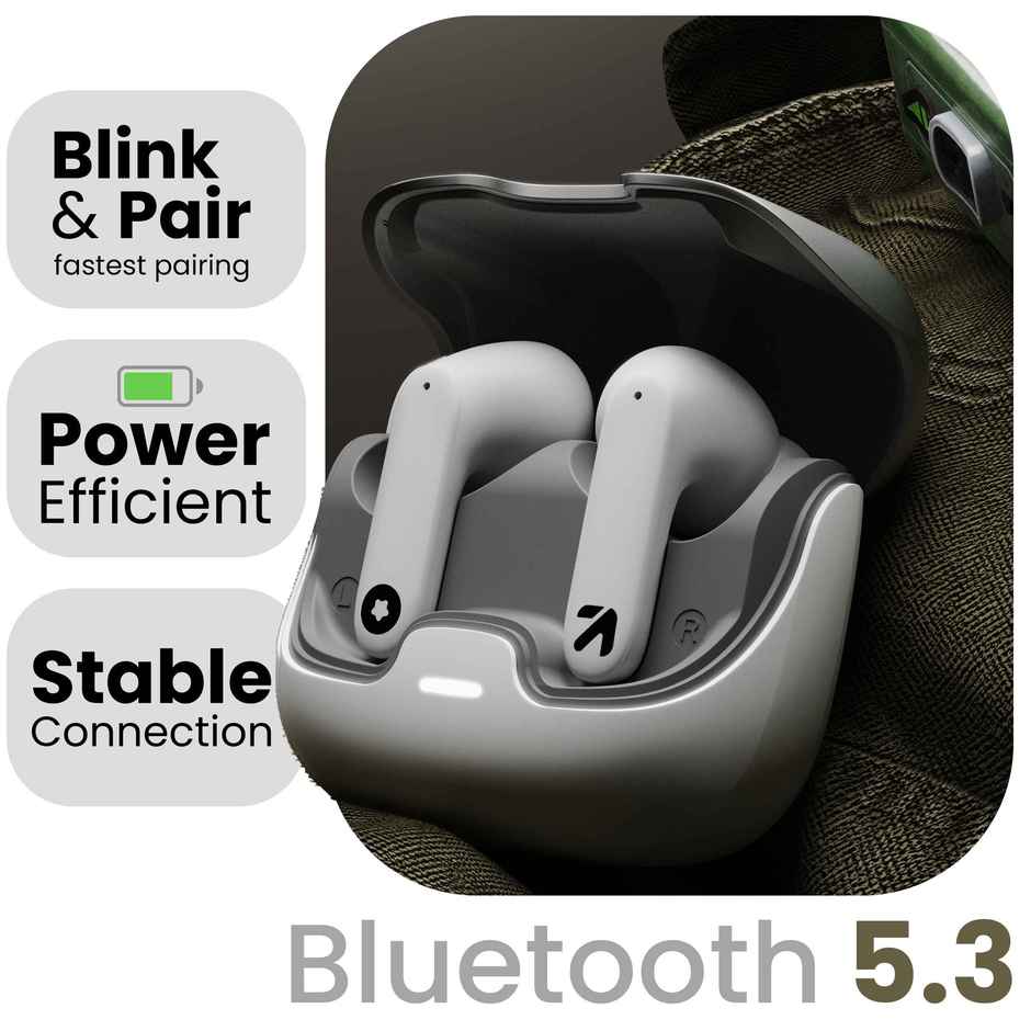 GOBOULT X70 Zen ENC Mic | 60H Battery  |  5.3 Bluetooth Headset | White | In Ear