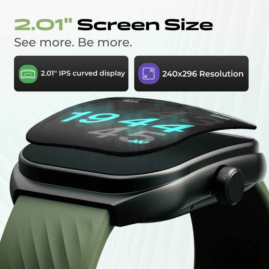 GOBOULT Trail 2.01" 3D Curved Hd Display, Health Track Smartwatch |Jade Green