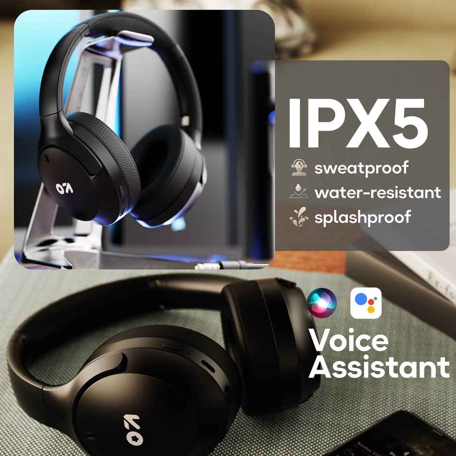 GOBOULT (Formerly Boult) Q | 70H Battery | Enc Mic | 40mm Boosted Drivers | 4 EQ Mode | Black