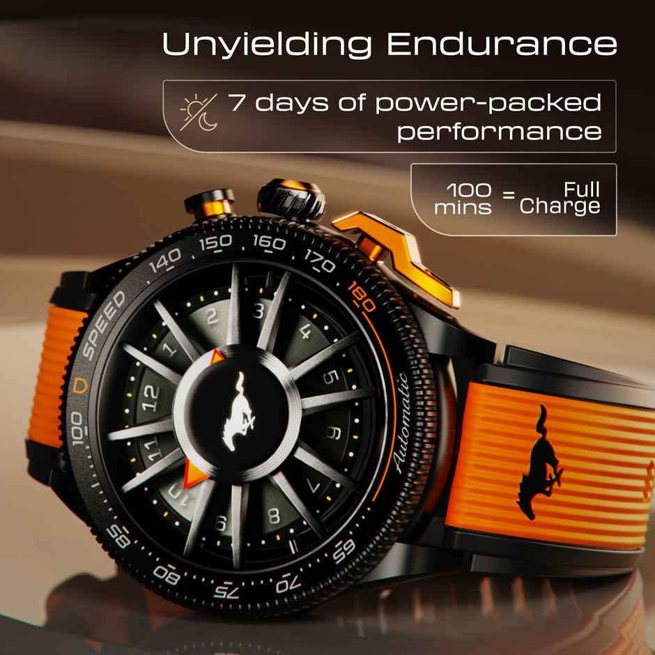 GOBOULT Mustang Stallion Turbo Orange Functional Rotation Ring Action Bezel
