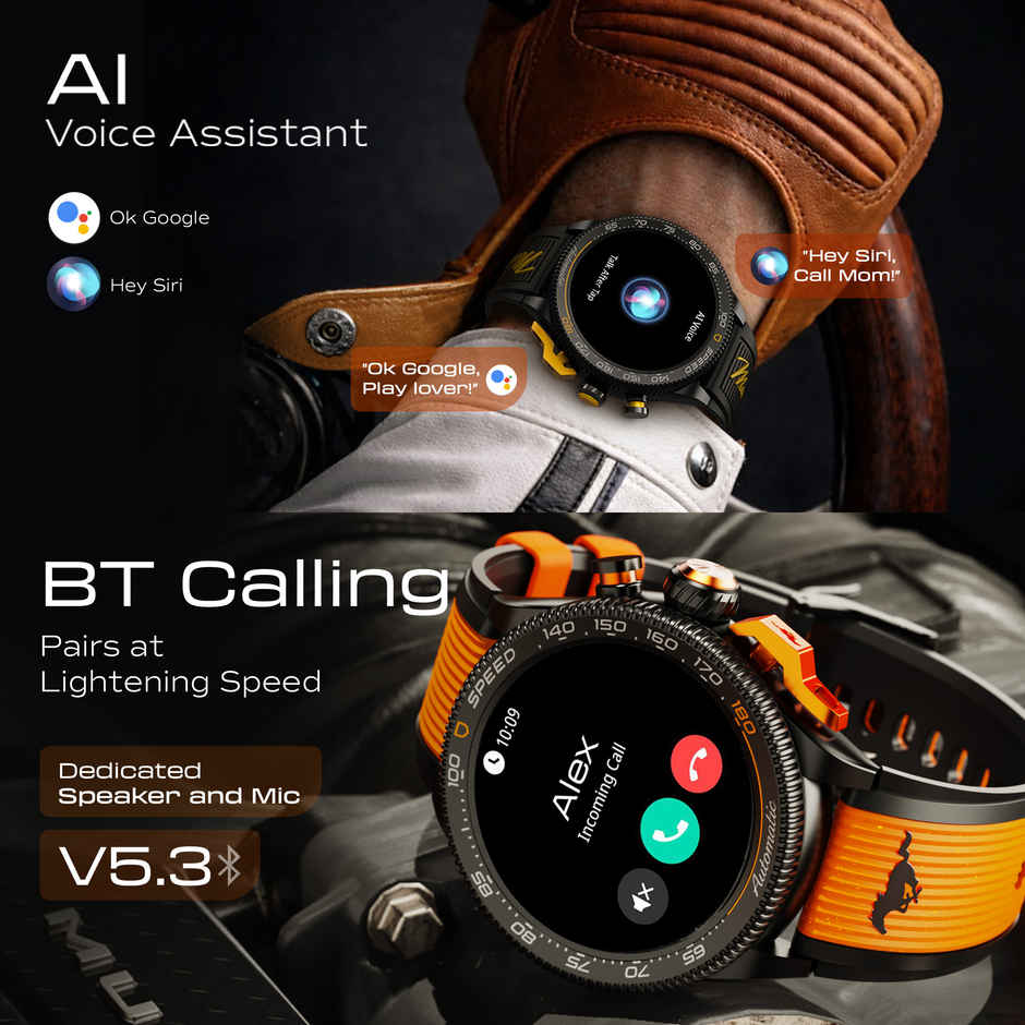 GOBOULT Mustang Stallion Turbo Orange Functional Rotation Ring Action Bezel
