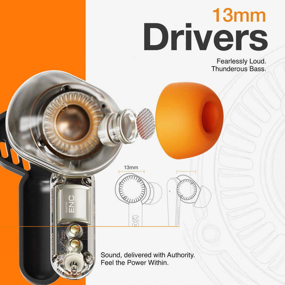 GOBOULT Formerly Boult Tenet Turbo Orange Goboult TWS Wireless Earbuds Bluetooth