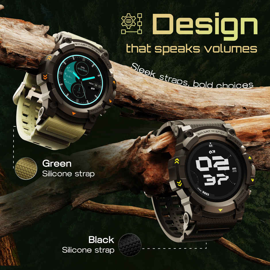 GOBOULT Thrux 1.39 Inch HD | GPS Tracker | BT Calling |Smartwatch | Black