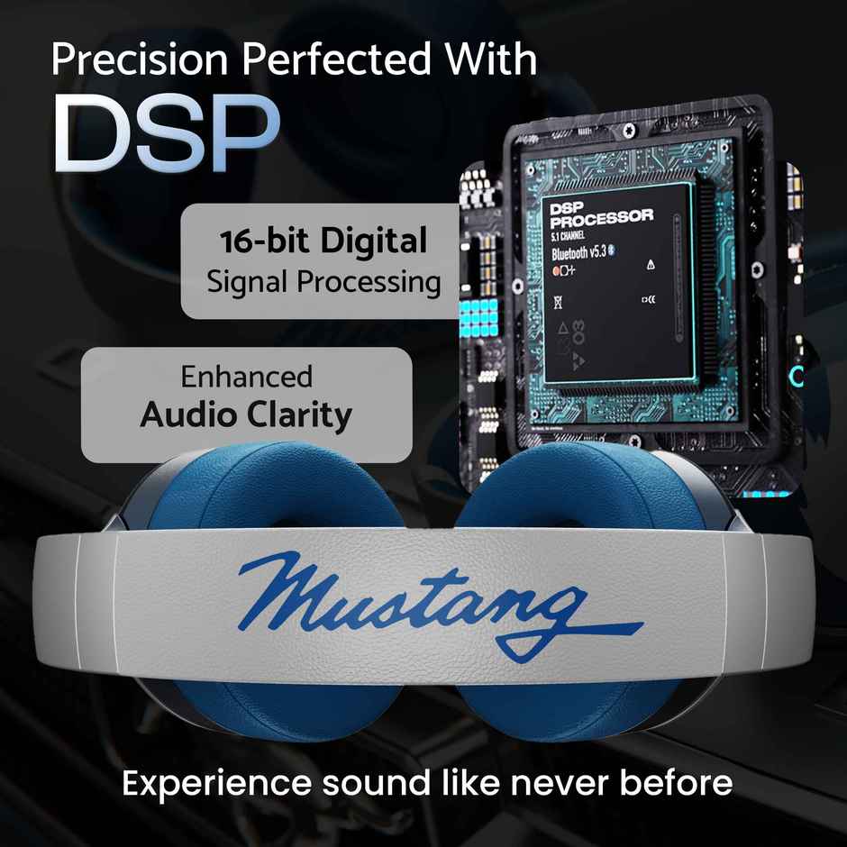 GOBOULT (Formerly Boult) Mustang Q | 70H Battery | Enc Mic | 4 EQ Modes | BT v5.4 and Wired | Blue