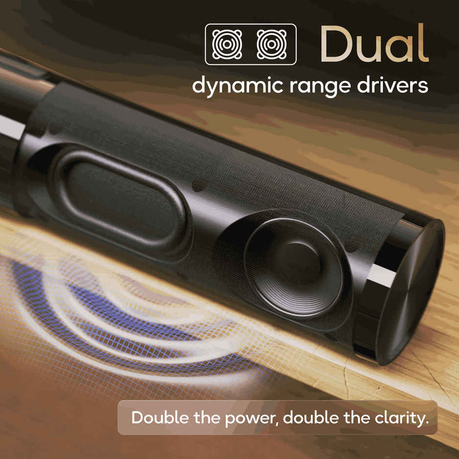 GOBOULT (Formerly Boult) Bassbox X30 | Dual Dynamic Drivers | 30W Soundbar | Stereo Ch | Pure Black