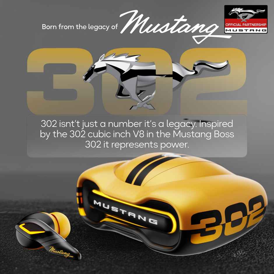 GOBOULT Mustang Torq | 50Hrs Battery | App Support | 4 Mic Enc | 5.4V BT | Yellow