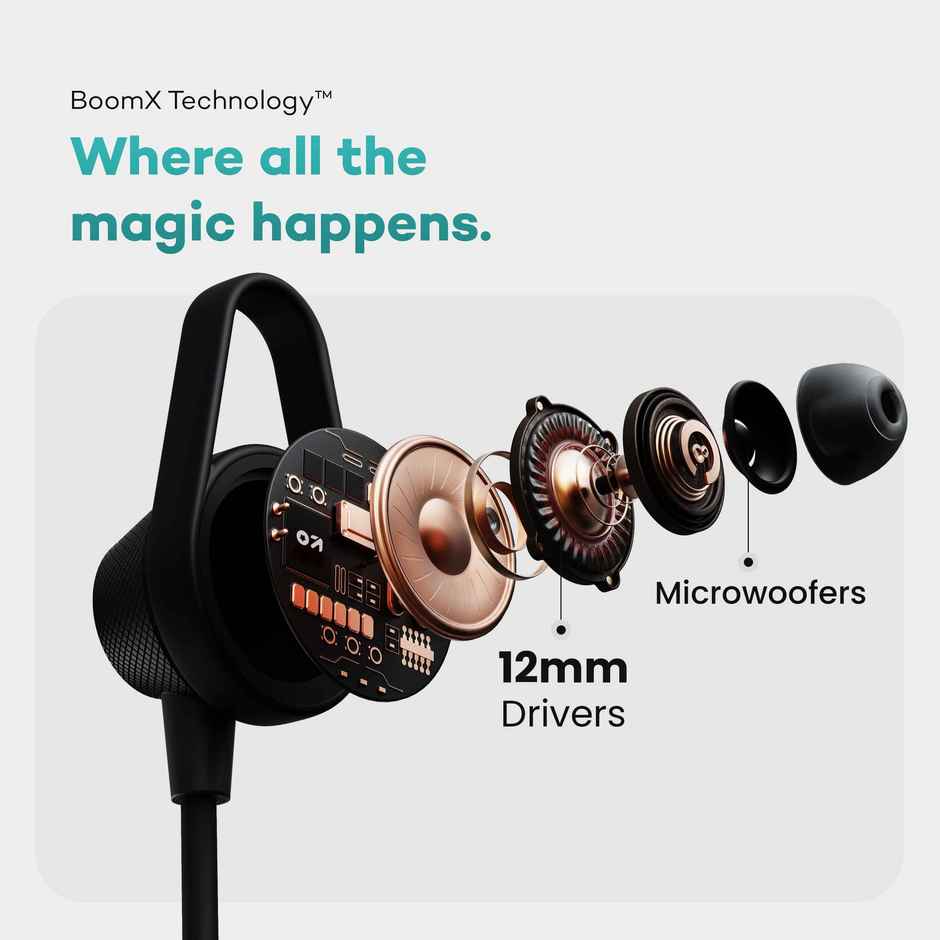 GOBOULT Bassbuds Loop 2 Wired in Ear Earphones, 10mm Powerful Driver |Black