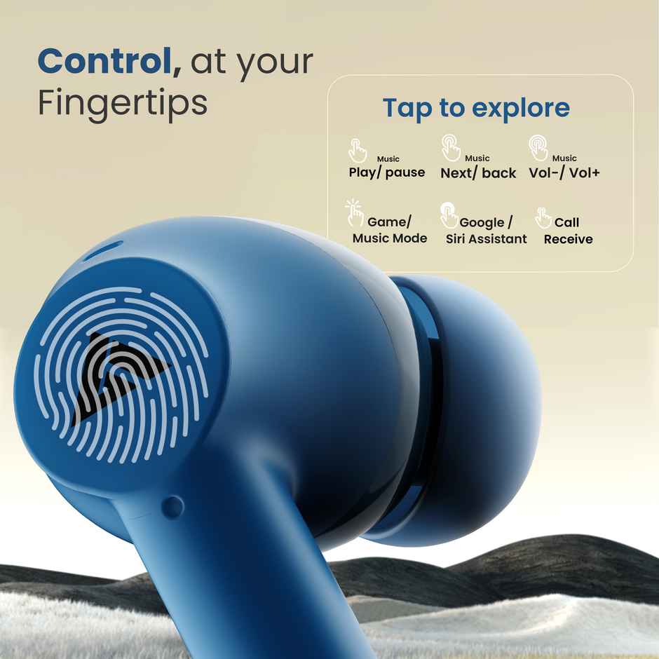 GOBOULT K45 Quad Mic ENC | 48H Battery | Low Latency Gaming | 5.3v Bluetooth | Denim Blue