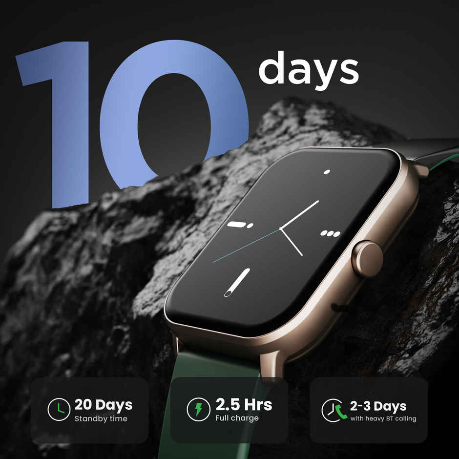 GOBOULT Drift Bt Calling 1.69" Hd Display, 140+ Watchfaces, Ip67 Smartwatch|Green