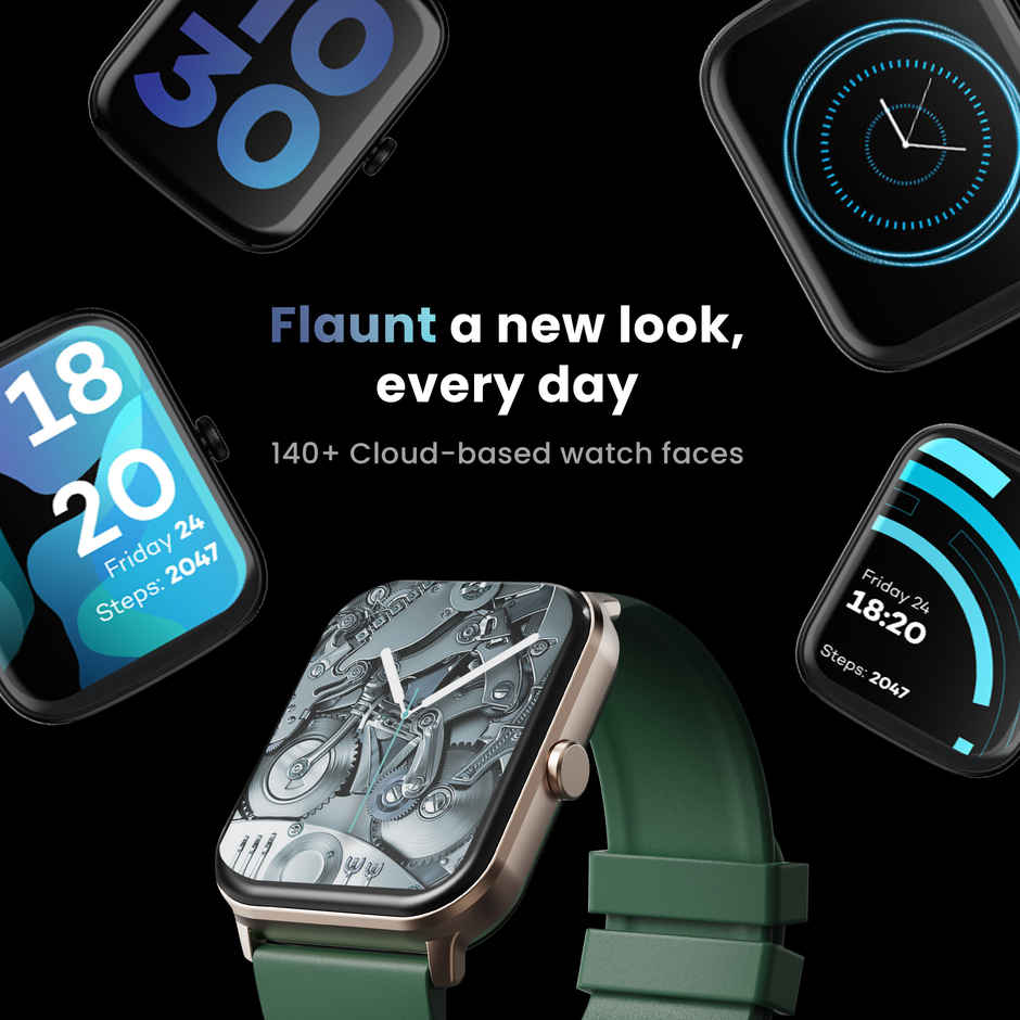 GOBOULT Drift Bt Calling 1.69" Hd Display, 140+ Watchfaces, Ip67 Smartwatch|Green